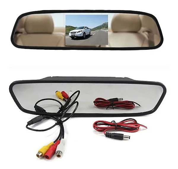 Retrovisor com Monitor LCD + Câmera de Ré Automotiva
