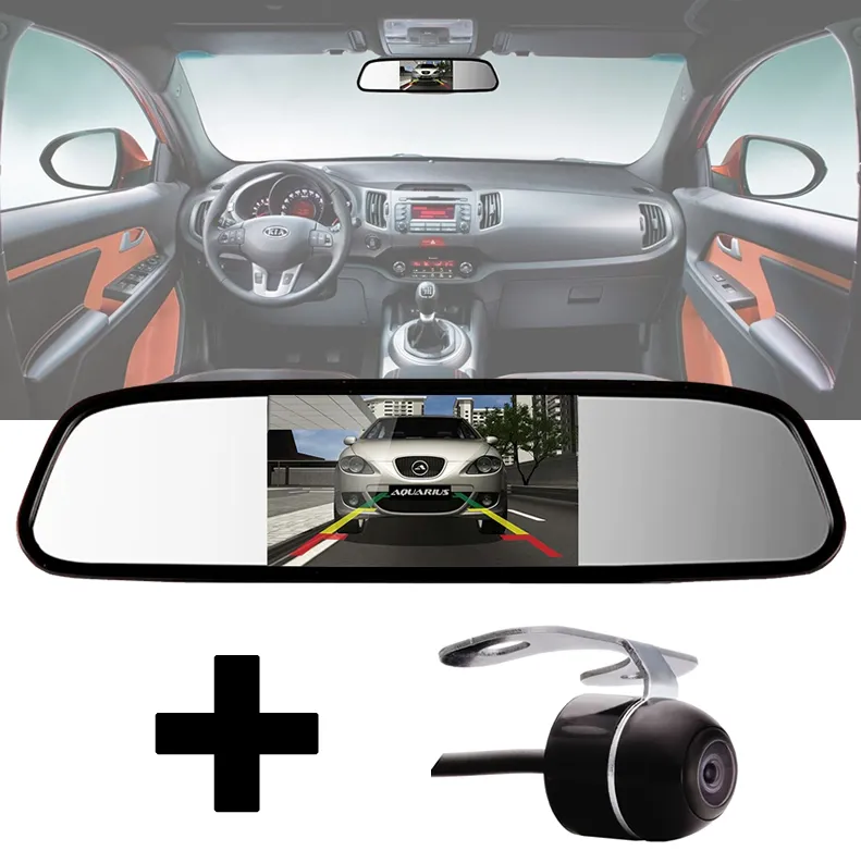 Retrovisor com Monitor LCD + Câmera de Ré Automotiva
