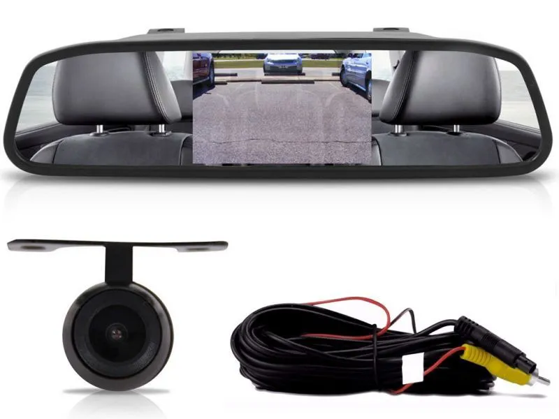 Retrovisor com Monitor LCD + Câmera de Ré Automotiva